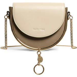 See By Chloe Mara Evening Motty grey Smooth Leather Saddle Bag